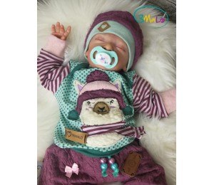 Stickserie - Winter Lama inkl. Anhänger, Postkarte und Puschen Datei